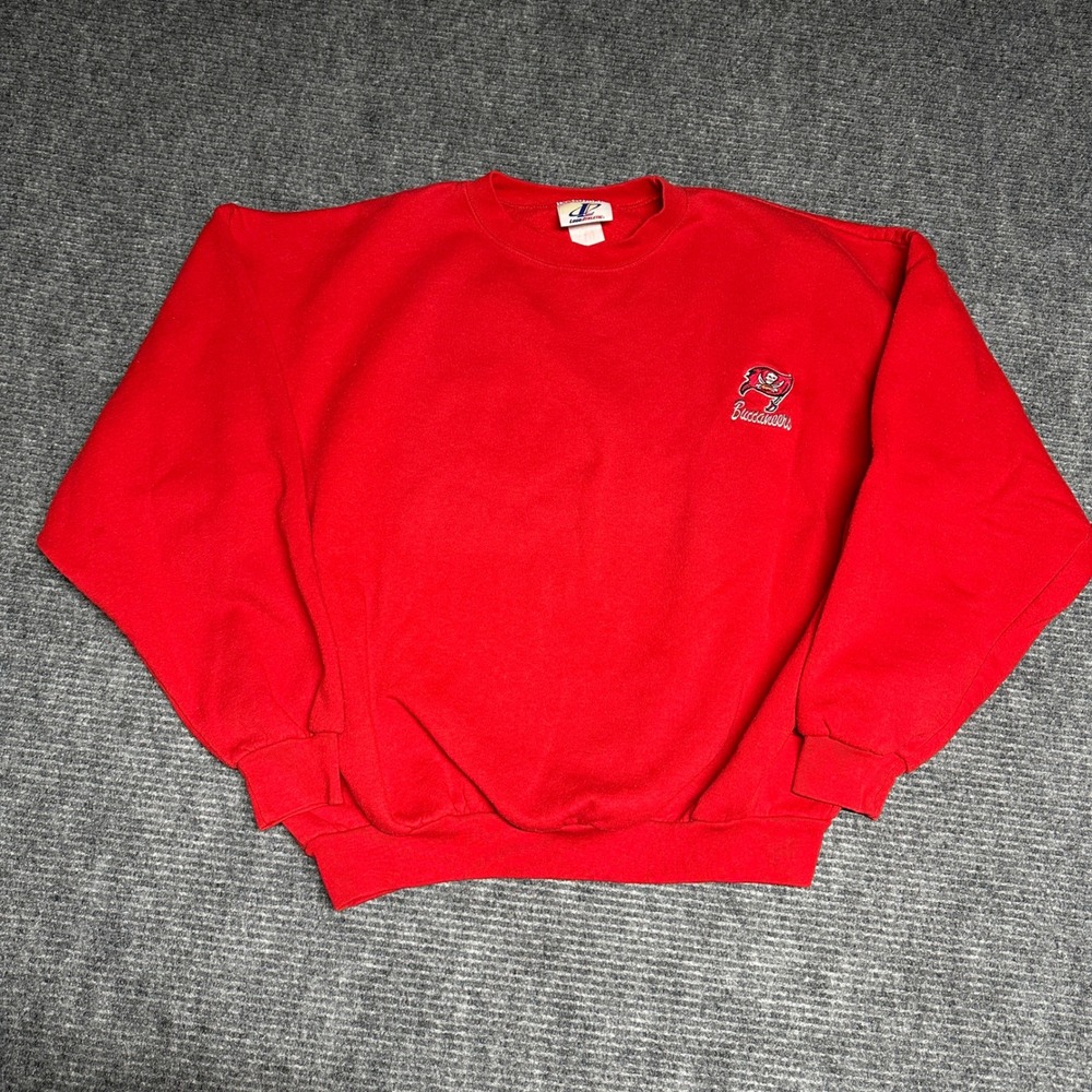 Vintage Logo Athletic Tampa Bay Buccaneers Red Crewneck Sweatshirt‎ Men